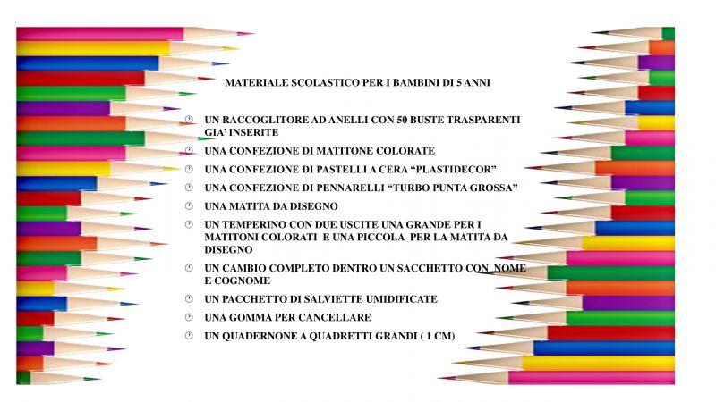 Materiale didattico - Scuola dell'Infanzia - Istituto Immacolatine