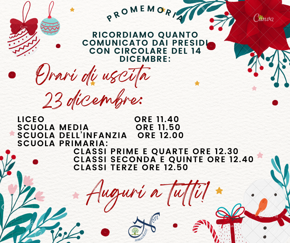 PROMEMORIA uscite Natale