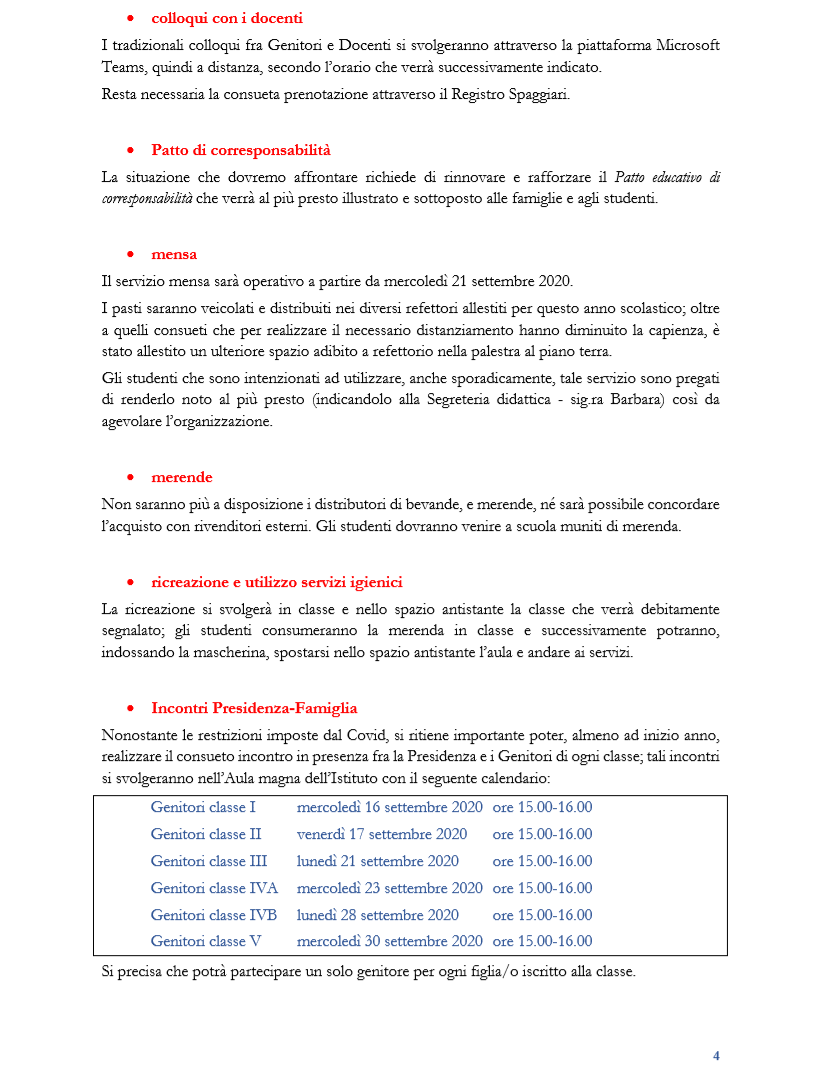 Liceo organizzazione 2020 2021 alle Famiglie immagine 4